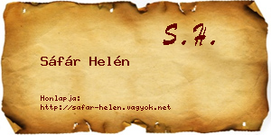 Sáfár Helén névjegykártya
